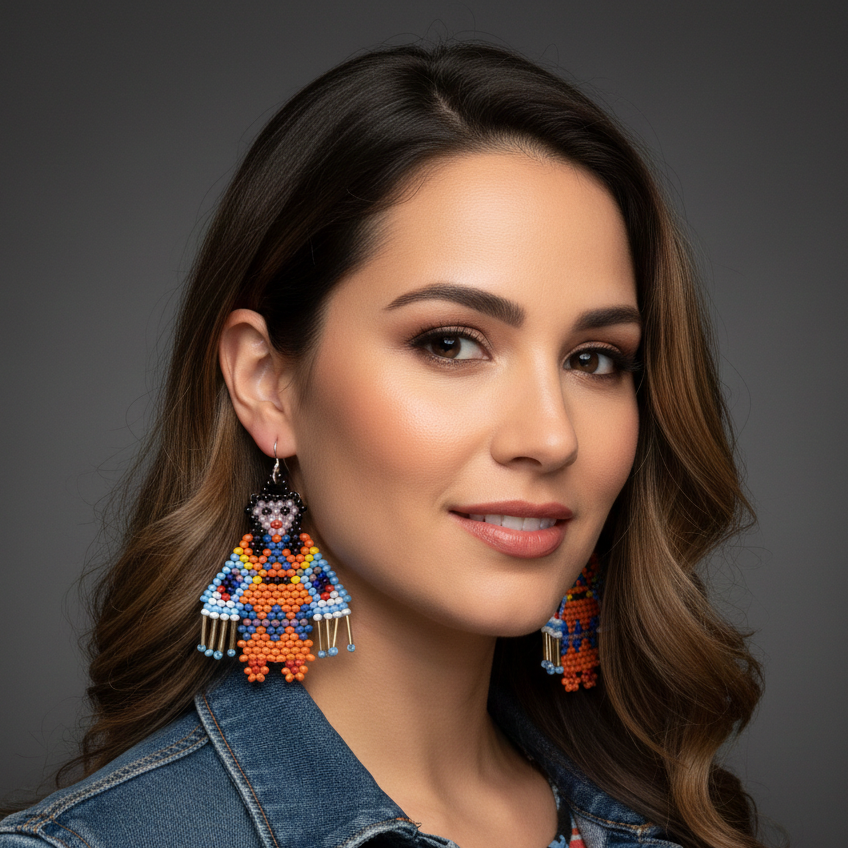 American Kachina Doll Girl Woman (ORANGE)-2