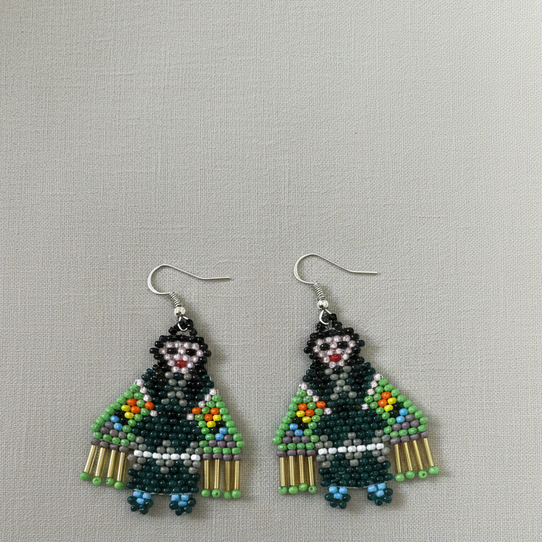 American Kachina Doll Girl Woman (GREEN)-1