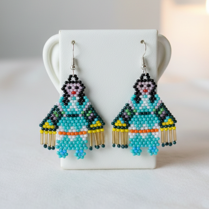 American Kachina Doll Girl Woman Turquoise-1