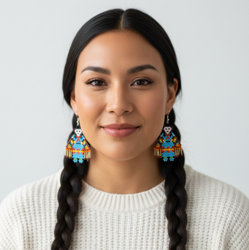 American Kachina Doll Girl Woman (LIGHT BLUE)-2