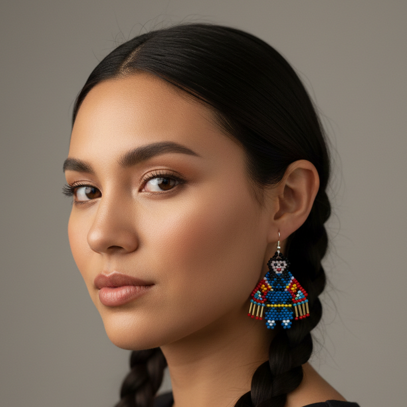 American Kachina Doll Girl Woman (Blue)-2