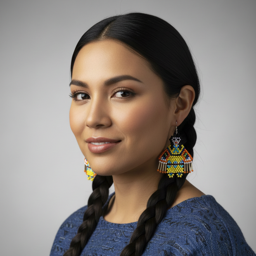 American Kachina Doll Girl Woman (Yellow)-2