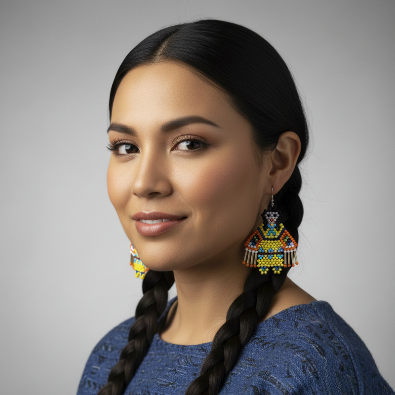 American Kachina Doll Girl Woman (Yellow)-2