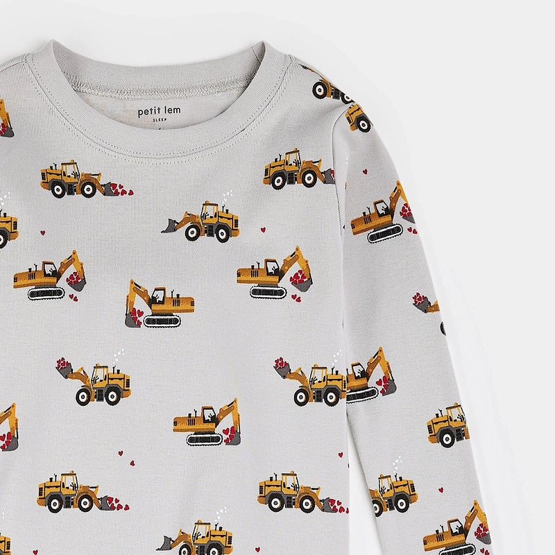I Dig You Print on Lunar Rock PJ Set | Petit Lem-3