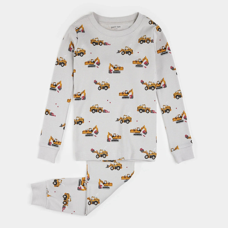 I Dig You Print on Lunar Rock PJ Set | Petit Lem-2