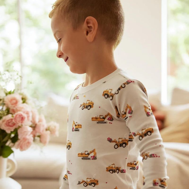 I Dig You Print on Lunar Rock PJ Set | Petit Lem-4