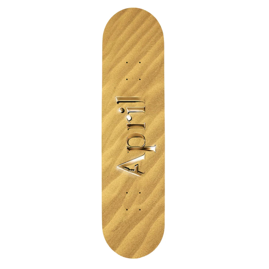 April Skateboards 'OG Logo Sand' Skate Deck - Gold-1