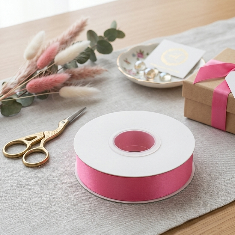 30 Meter Double Face Rose Pink #159 Ribbon Roll-1