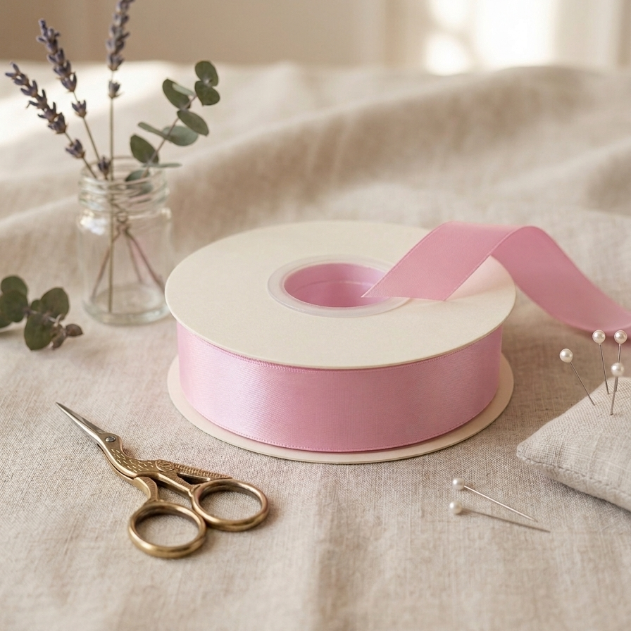 30 Meter Double Face Light Pink #148 Ribbon Roll-1