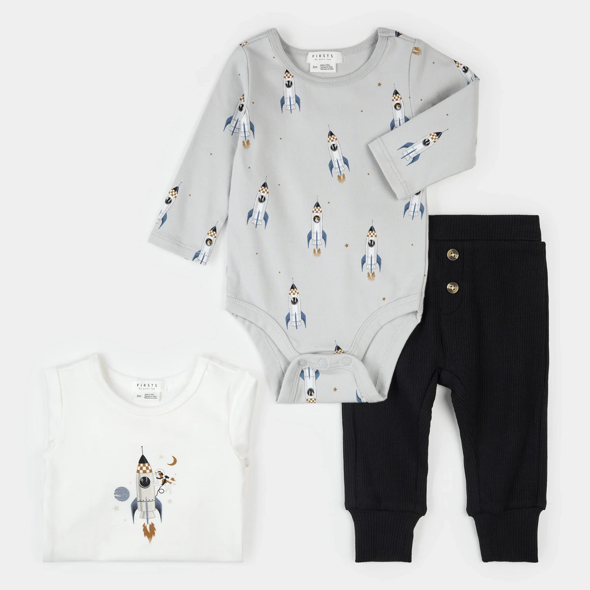 Rocket 3 PC Bodysuit Set | Petit Lem-1