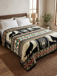 OLDTRIBES™ Plains Wolf Alpaca Blanket-6