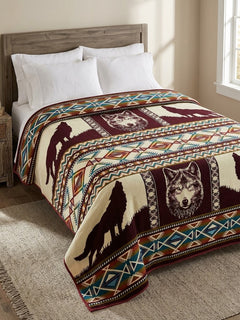 OLDTRIBES™ Plains Wolf Alpaca Blanket-4
