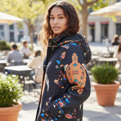 Navy blue Turtle 3/4-Length Coat-1
