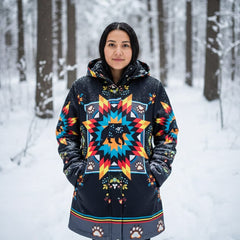 Midnight Bear 3/4-Length Coat-2