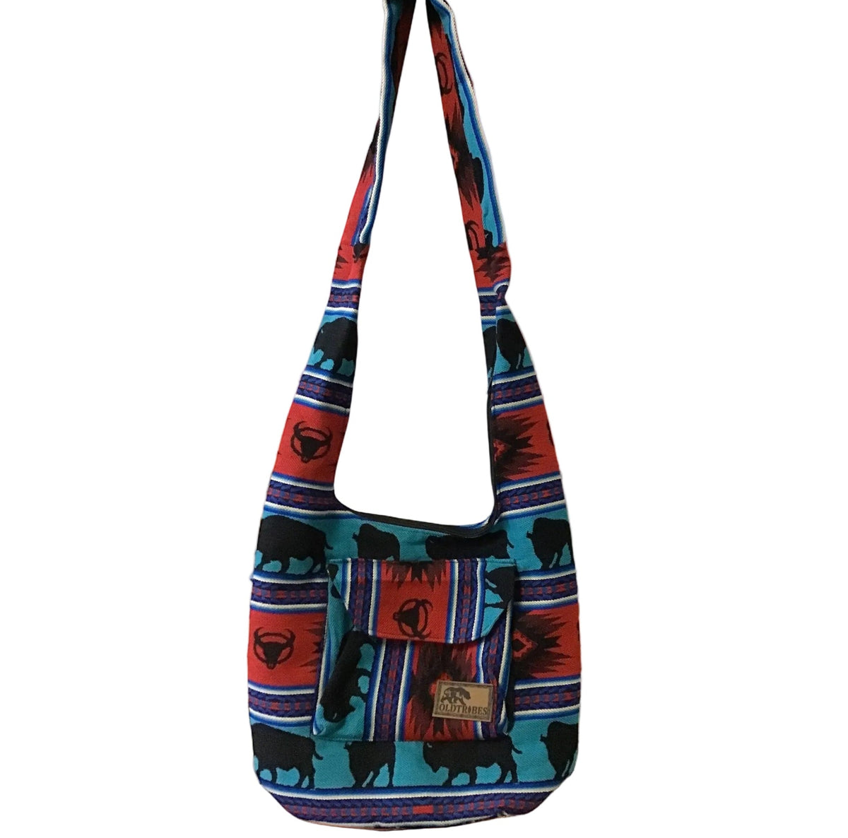 Red and Turquoise white Buffalo Crossbody Bag