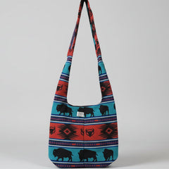 Red and Turquoise white Buffalo Crossbody Bag-2