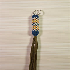 Blue Handcrafted Beaded Keychain-2