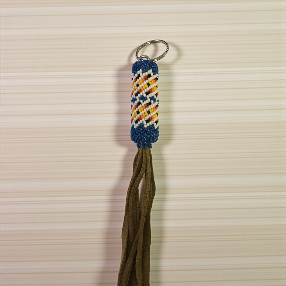 Blue Handcrafted Beaded Keychain-2