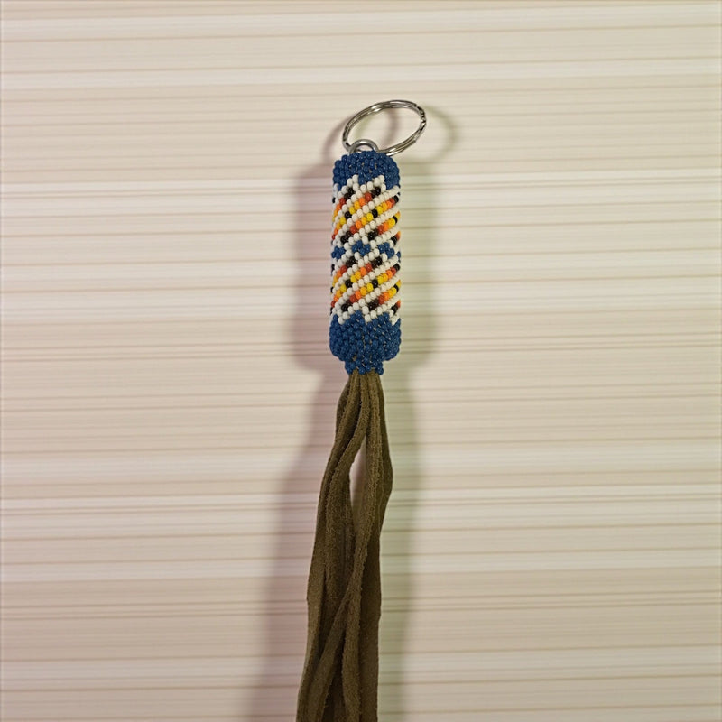 Blue Handcrafted Beaded Keychain-2