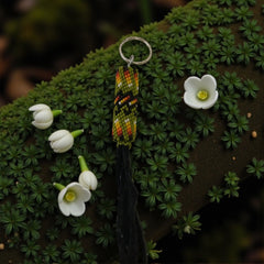 light green and black Handcrafted Beaded Keychain-2