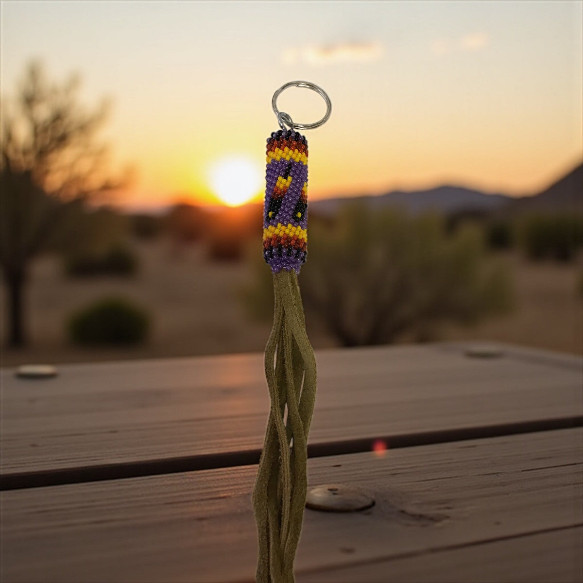 light purple Handcrafted Beaded Keychains-1