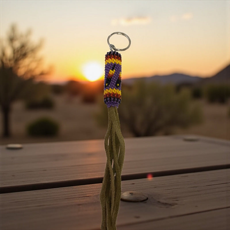 light purple Handcrafted Beaded Keychains-1