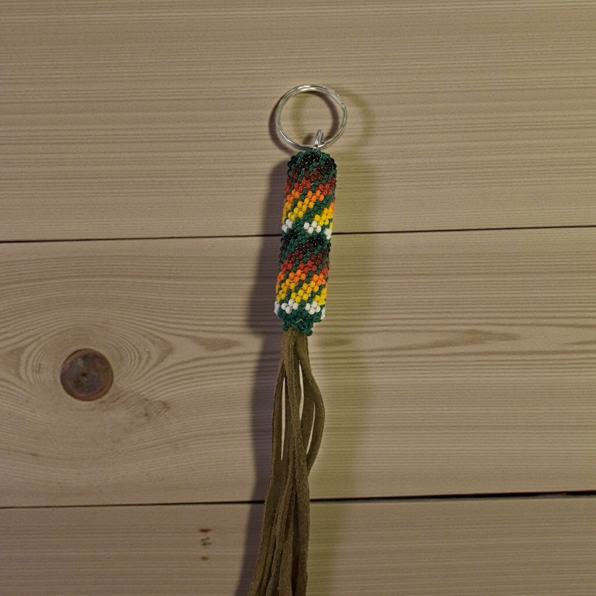 dark green Beaded Keychain-2