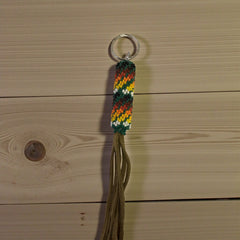 dark green Beaded Keychain-2