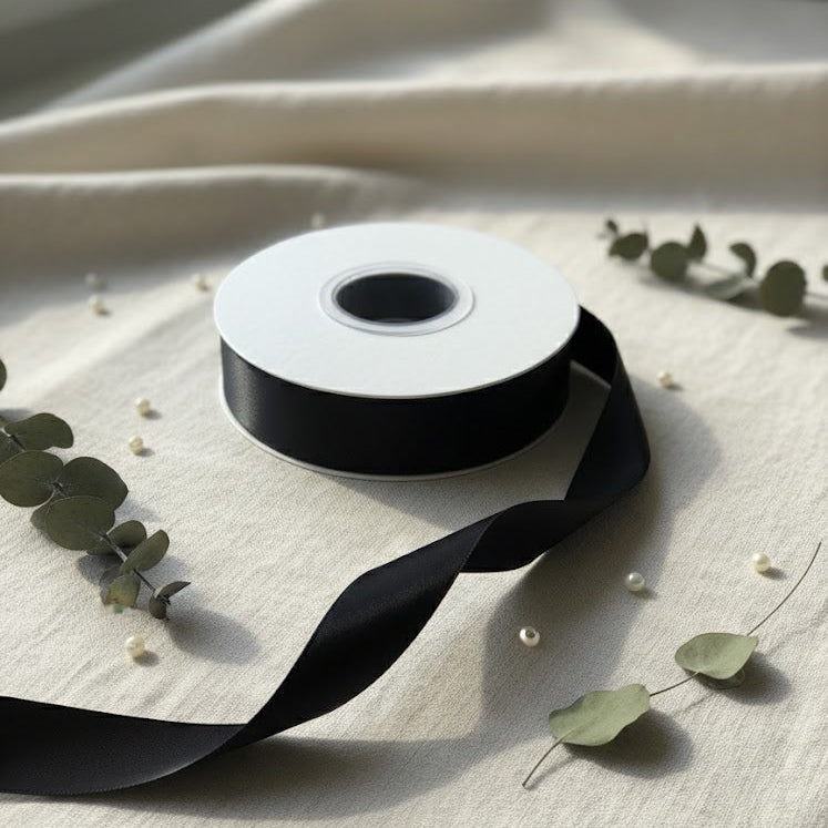 30 Meter Double Face Black #860 Ribbon Roll-1