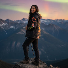 Black Spring Blossom Windbreaker-3