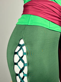 [Inventory Clearance] Female Zoro Cosplay Green Sleeveless High-slit Long Dress Halloween Costume-8