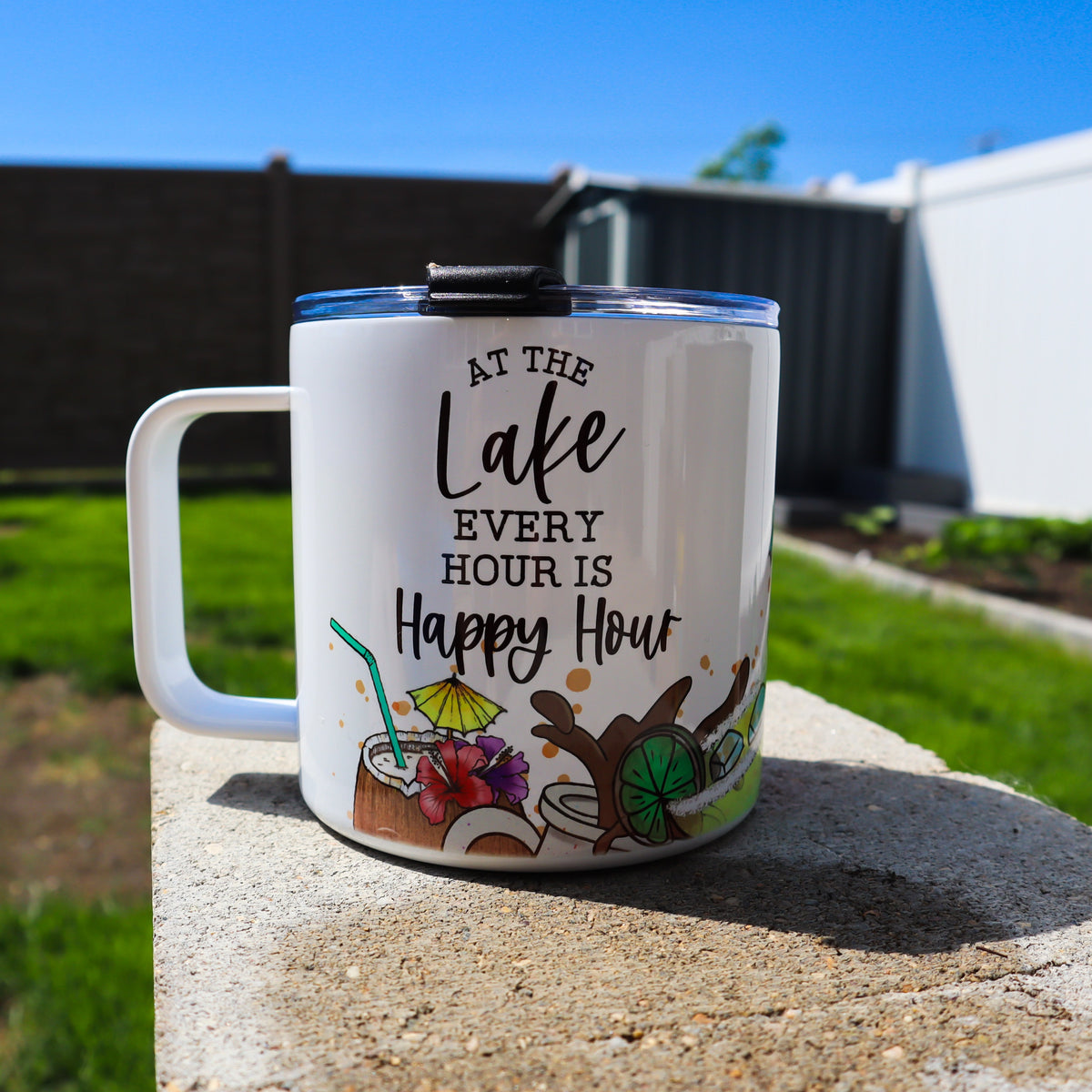 Happy Hour Stainless Steel 17oz Coffee Mug | Summer Mug-3