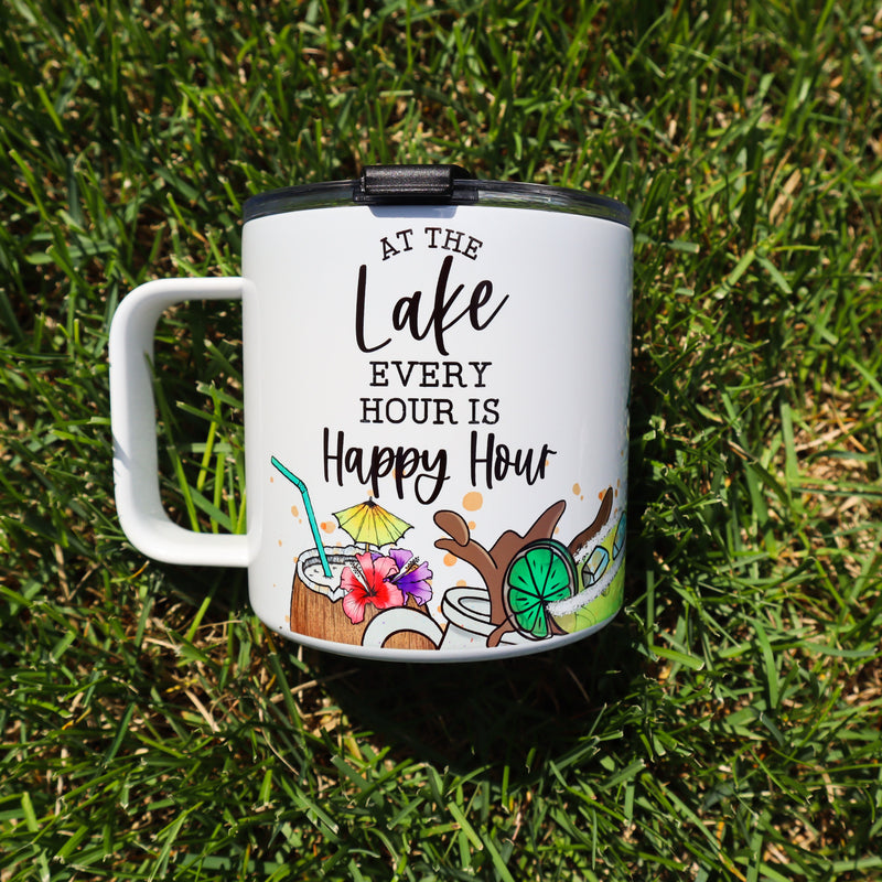 Happy Hour Stainless Steel 17oz Coffee Mug | Summer Mug-1