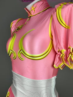 【DISCONTINUED】Chun-Li Inspired Cosplay Bodysuit Set with Detachable Skirt & Accessories-15
