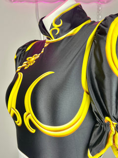 【DISCONTINUED】Chun-Li Inspired Cosplay Bodysuit Set with Detachable Skirt & Accessories-18