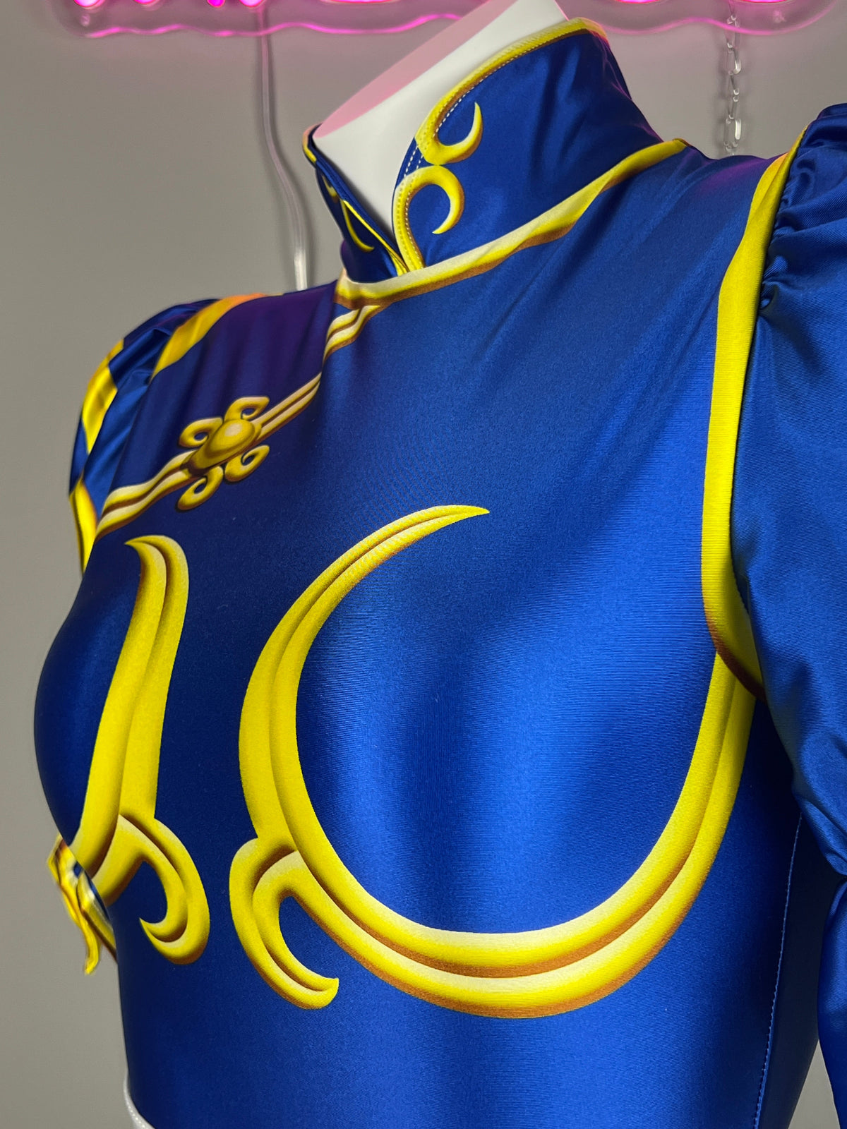 【DISCONTINUED】Chun-Li Inspired Cosplay Bodysuit Set with Detachable Skirt & Accessories-7
