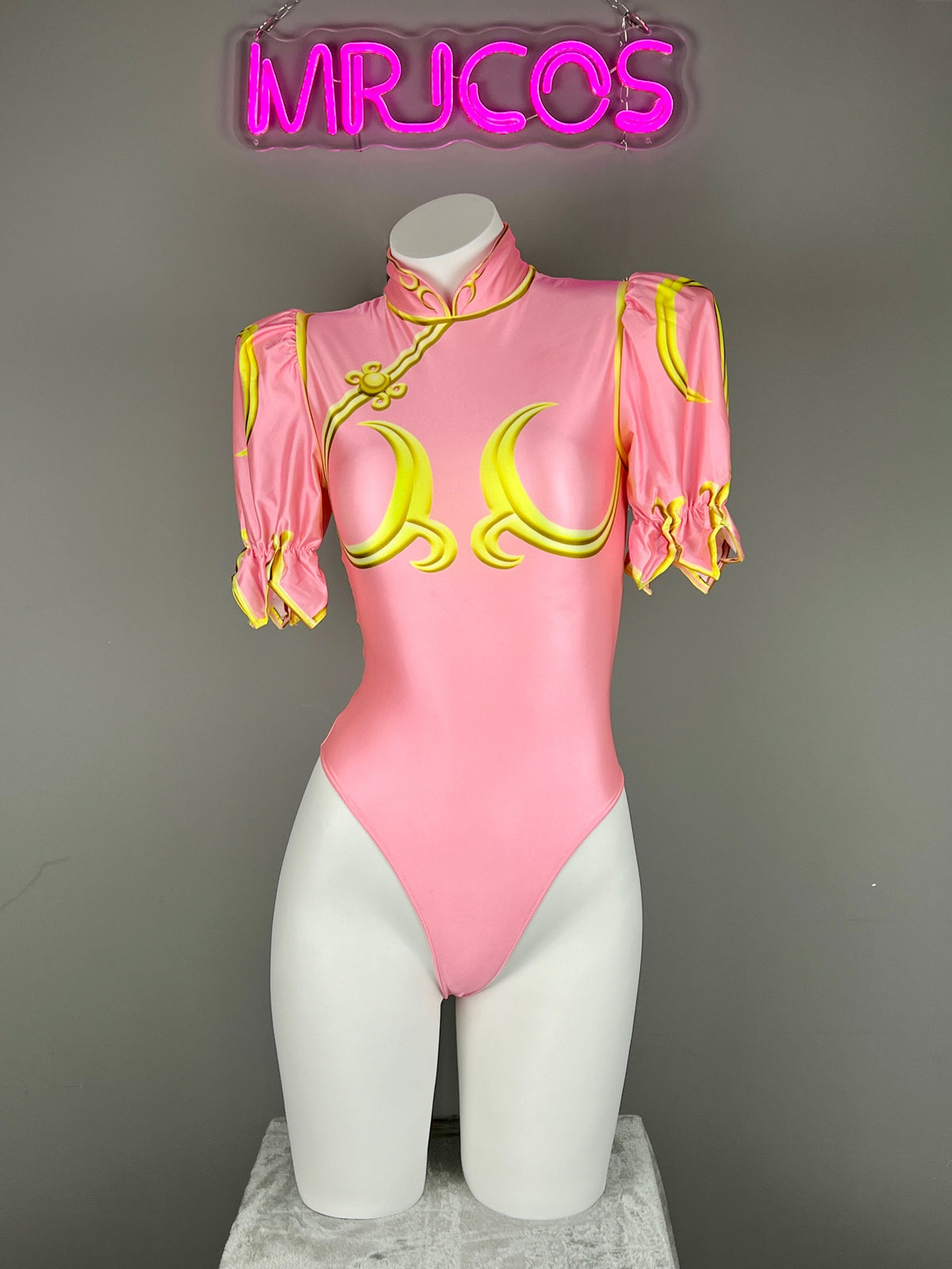 【DISCONTINUED】Chun-Li Inspired Cosplay Bodysuit Set with Detachable Skirt & Accessories-14