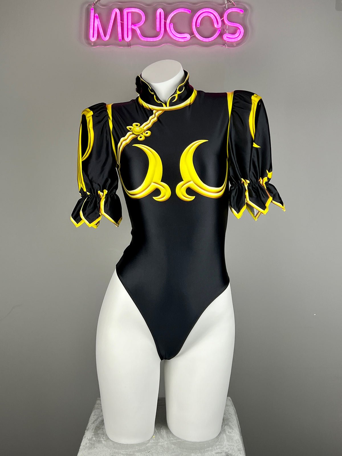 【DISCONTINUED】Chun-Li Inspired Cosplay Bodysuit Set with Detachable Skirt & Accessories-17