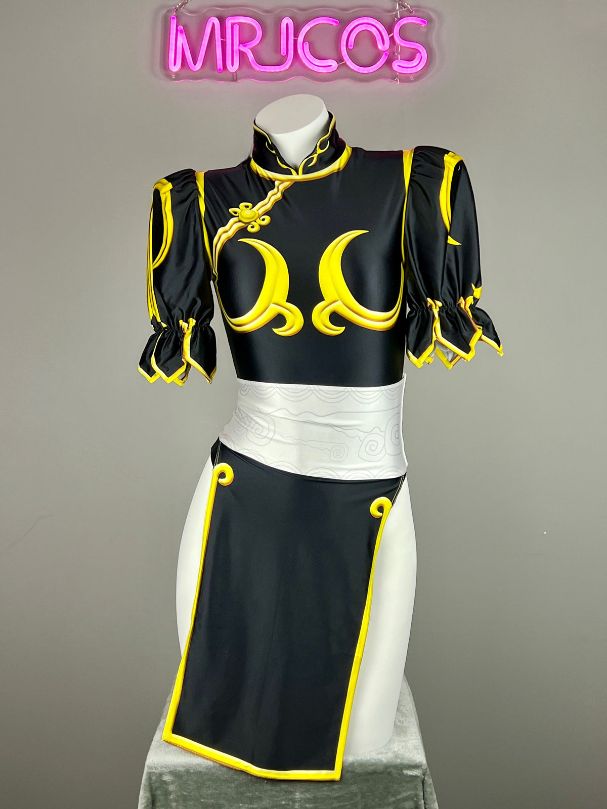 【DISCONTINUED】Chun-Li Inspired Cosplay Bodysuit Set with Detachable Skirt & Accessories-16