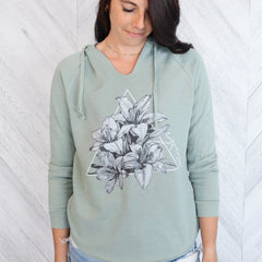 Lily Triangle B/W Premium Women's Bunnyhug | Saskatchewan Clothing-1