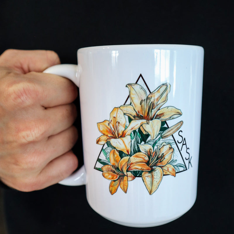 Lily Triangle Ceramic Mug | Saskatchewan Mug-1