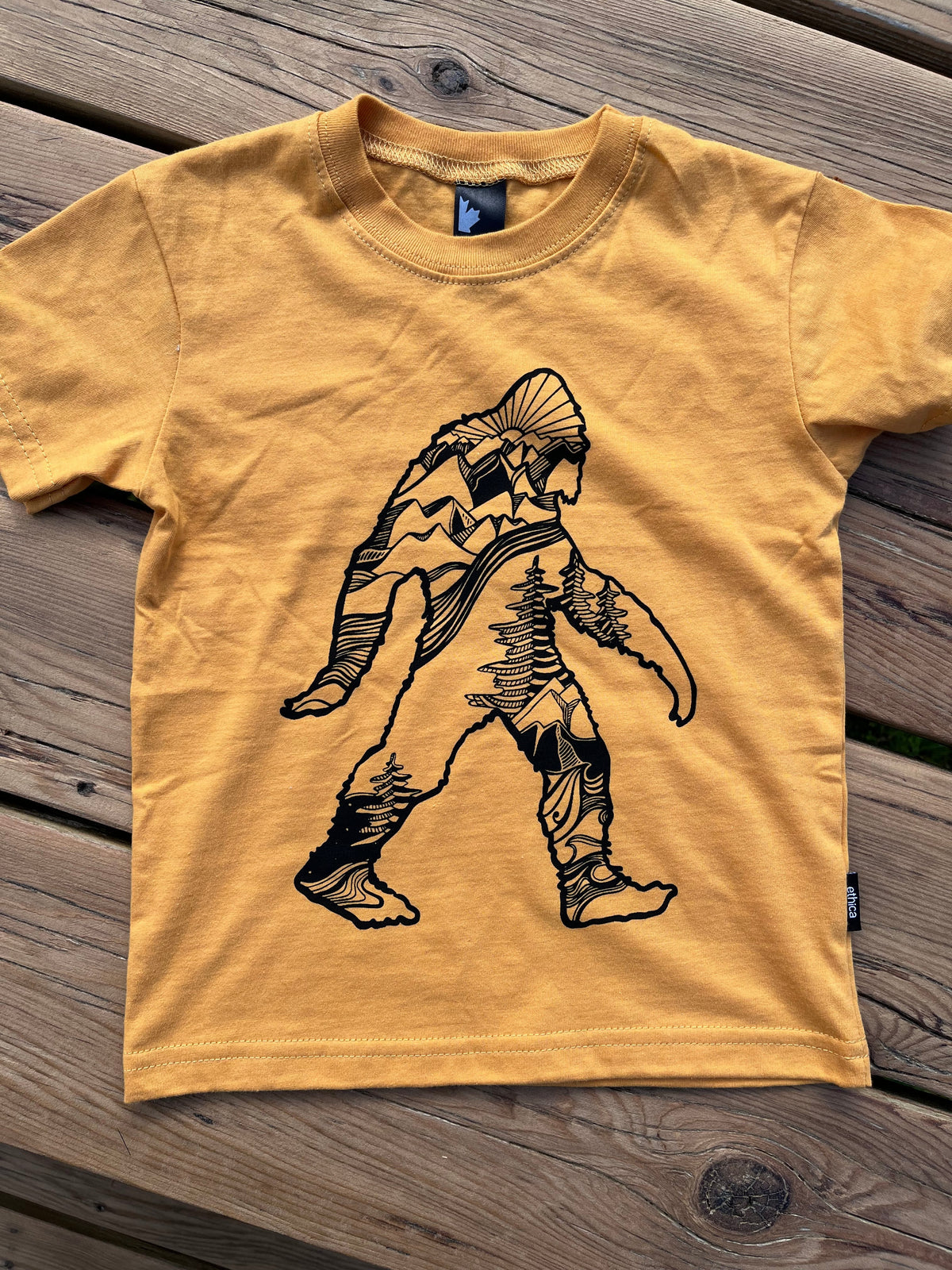 LITTLE SASQUATCH- Kids Organic Cotton Tee - Mango-3