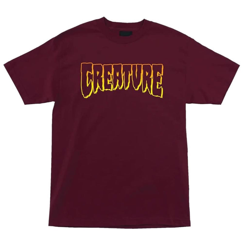 Creature 'Outline Logo' Tee - Burgundy-1
