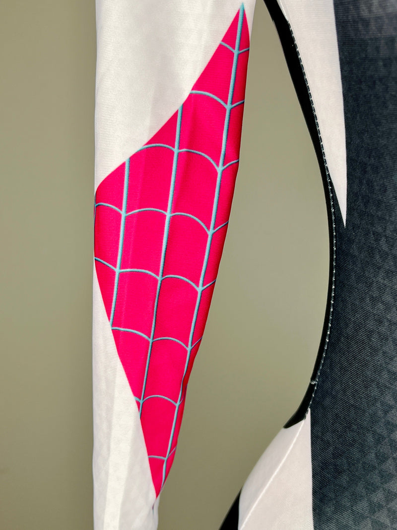 Super Hero Spider Gwen Cosplay Full Bodysuit Halloween Costume Zentai-5