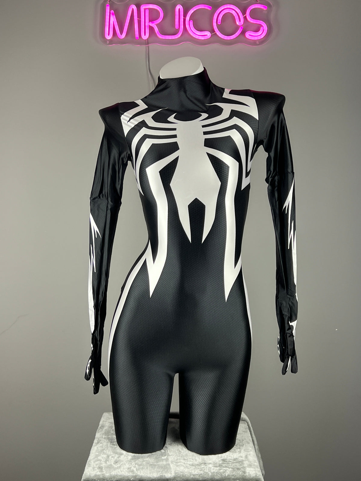 【DISCONTINUED】Symbiote Spider Cosplay Bodysuit | Spandex Black Spider Costume-2