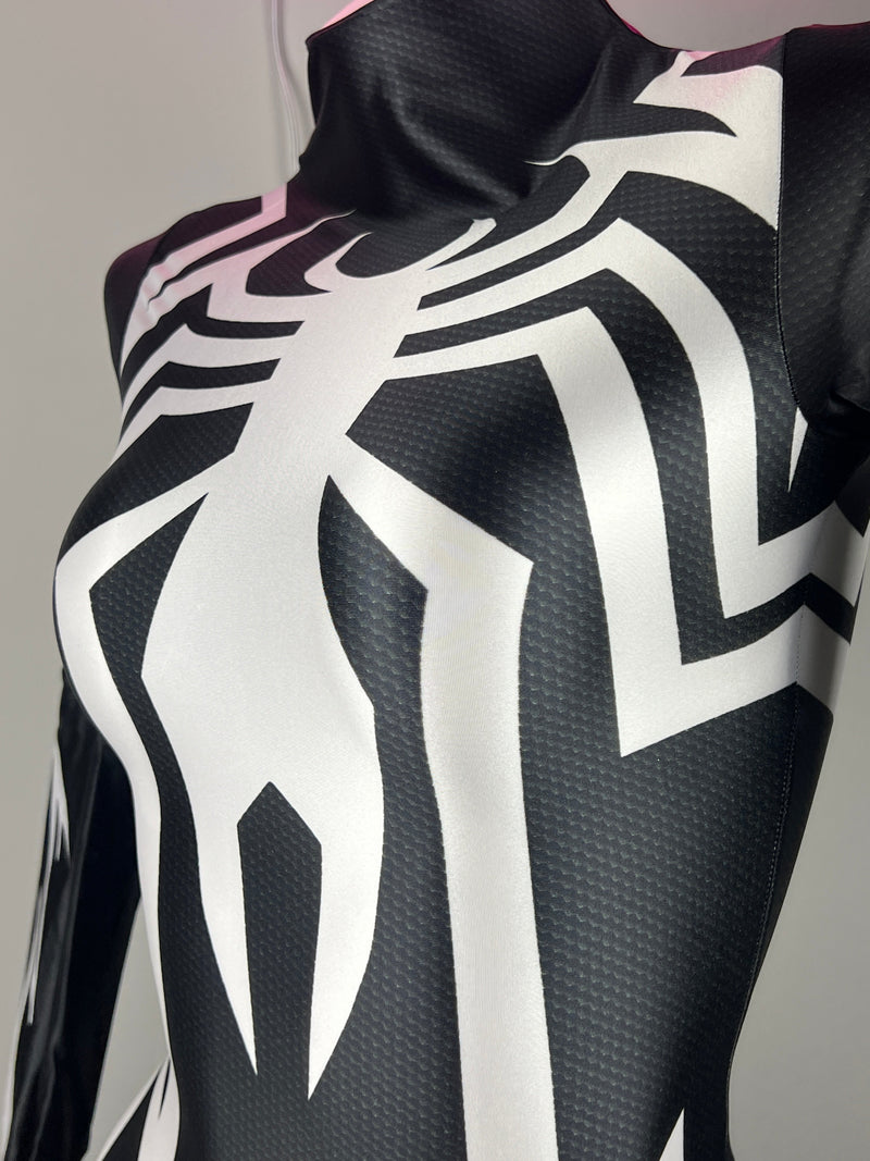 【DISCONTINUED】Symbiote Spider Cosplay Bodysuit | Spandex Black Spider Costume-4
