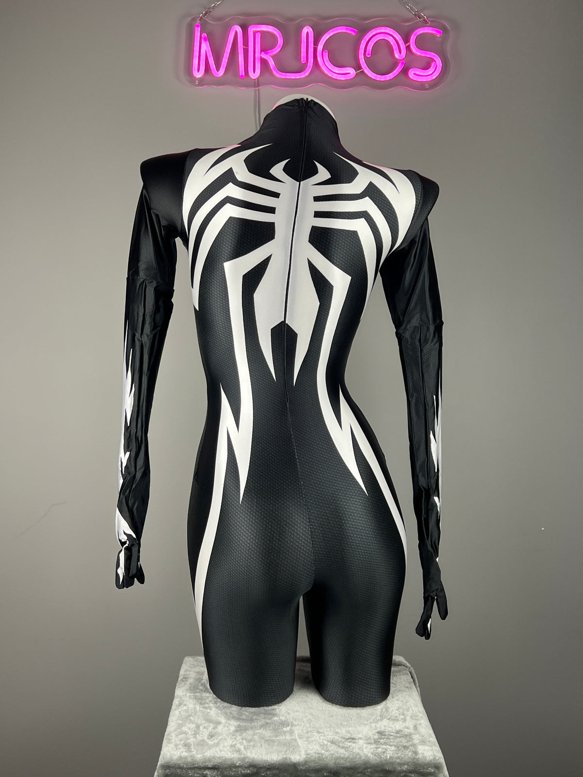 【DISCONTINUED】Symbiote Spider Cosplay Bodysuit | Spandex Black Spider Costume-3