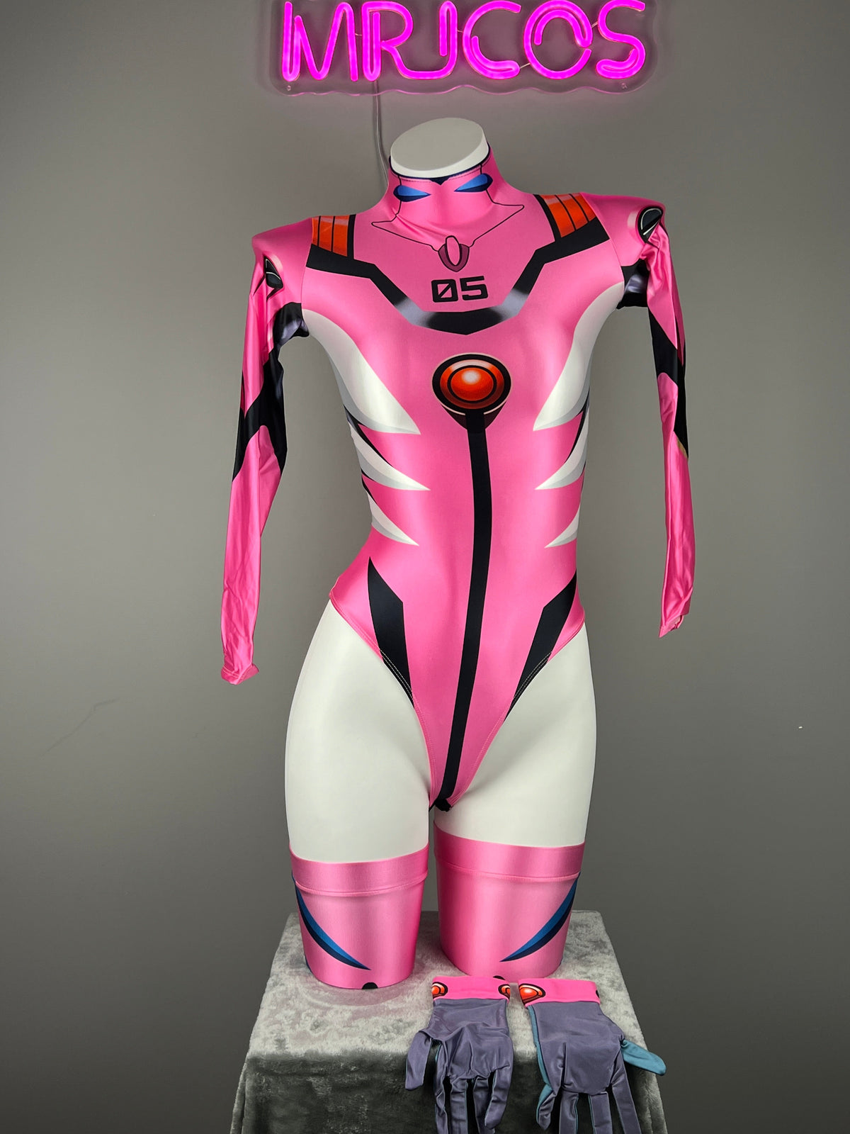Anime Style Spandex Cosplay BodySuit Plugsuit Halloween Costume-16