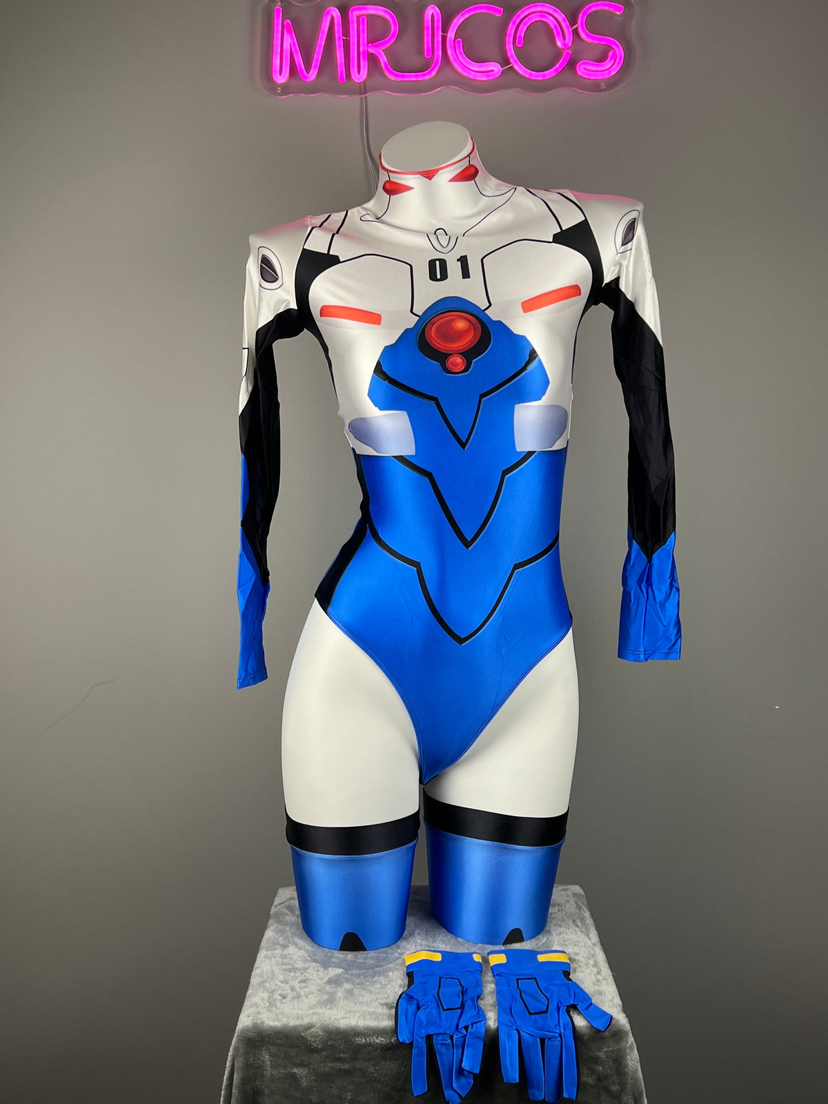 Anime Style Spandex Cosplay BodySuit Plugsuit Halloween Costume-20