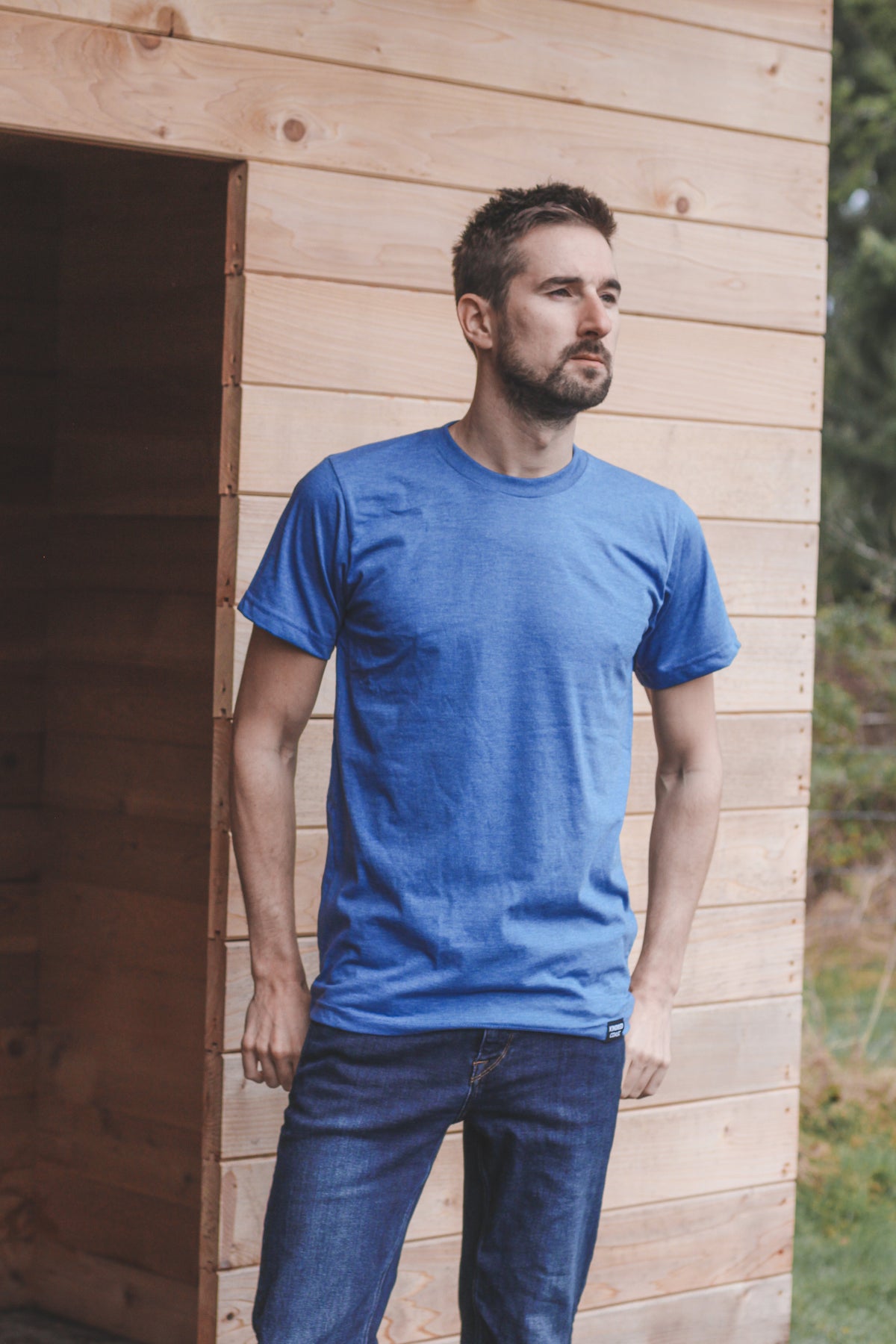Unisex Eco Tee  Heather Royal Blue-2